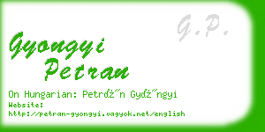 gyongyi petran business card